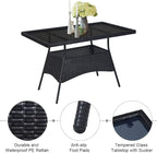 Tangkula 5 Piece Wicker Patio Dining Set, Outdoor Rattan Table & Chairs Set - Image 5