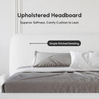 homary Modern Bedroom Furniture Set 2 Piece, Upholstered Headboard - Image 4