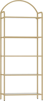 Hzuaneri Bookcase Bookshelf, Tempered Glass Bookshelves, Slim Shelving Unit by Hzuaneri