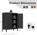 Bevivog Small Bathroom Storage Cabinet, Metal Floor Cabinets Sideboard - Image 3