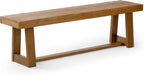 Plank+Beam 60 Inch Farmhouse Dining Bench, Solid Wood Entryway Bench, Wooden - Image 3