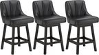 YaFiti Swivel Bar Stools Set of 3, 26 Inch Counter Height Bar Stools by YaFiti