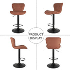 Nalupatio Modern Bar Stools Set of 4, Faux Leather Upholstered Swivel Bar Stools - Image 6