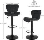 Nalupatio Modern Bar Stools Set of 3, Adjustable Faux Leather Upholstered - Image 2