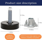 24 PCS M8 Thread Furniture Feet Levelers, Furniture Leveling Feet - Image 2