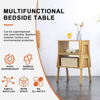 KKTONER Modern Bamboo Nightstands End Tables Bedroom - Image 6
