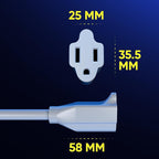 Maximm Cable 3 Feet 14Awg 360° Rotating Flat Plug Extension Cord/Wire, 3 Prong - Image 3