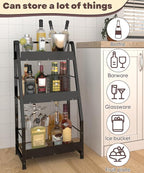 3-Tier Liquor Stand for Home Bar, Trapezoid Freestanding Whisky Bottle Holder - Image 6