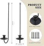 Batoslee Black Wall Candle Holder Set of 4, Stylish Metal Wall Mount Candle - Image 2