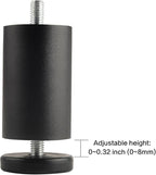 4-Pack 3 Inch Black Furniture Cabinet Metal Cylinder Risers Legs M8 Screw in - Image 3