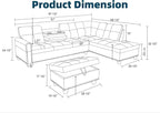 97.5" L Shaped Couch Set, Modular Sectional Couches - Image 2