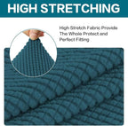 Turquoize Stretch Sofa Slipcover 2 Pieces Sofa Cover Couch Cover - Image 5