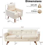 Tbfit Mid Century Modern Sofa Couch, Standard Sofa & Accent Chair | linen fabric - Image 2