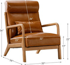 ANJ Mid Century Modern High Back Accent Chairs Set of 2, Single Lounge Armchair - Image 2