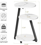BEWISHOME Round End Table Marble Side Table - Image 3