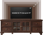 SAVOR LIFE Farmhouse TV Stands for Living Room, Wood TV Console - Image 4