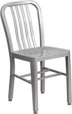 Flash Furniture Commercial Grade Silver Metal Indoor-Outdoor Chair by FlashFurniture