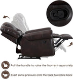 CANMOV Leather Recliner Chair, Classic and Traditional Manual Recliner Chair - Image 7