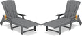 Outdoor Lounge Chair Set of 2, HDPE 4-Position Adjustable Chaise Lounge Outdoor by Unknown