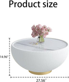 SSLine Bowl-Shape Coffee Table Set of 2 Modern Sintered Stone Top Nesting - Image 4