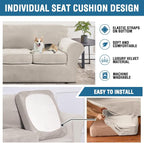 H.VERSAILTEX Real Velvet Plush 3 Piece Stretch Sofa Covers Couch Covers - Image 7