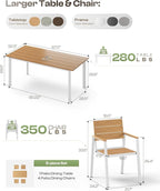 67"*32.3"*29.5" Patio Dining Table, Seamless Rectangle Aluminum + HDPS Outdoor - Image 7