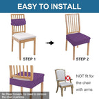 Smiry Waterproof Seat Covers for Dining Room Chairs Set of 8, Stretch Jacquard - Image 5