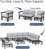 Stoog All-Weather Patio Conversation Set, 6-Piece Modular Outdoor Sectional Sofa - Image 4