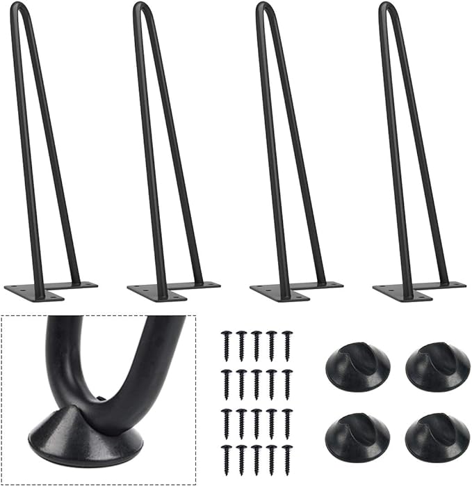 SMARTSTANDARD 12 Inch Heavy Duty Hairpin Furniture Legs, Metal Home DIY Projects by SMARTSTANDARD