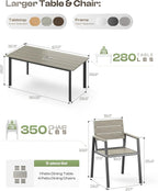 Outdoor Dining Set for 4, Patio Table and Chairs Set - Image 6