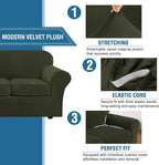 H.VERSAILTEX Real Velvet Plush 3 Piece Stretch Sofa Covers Couch Covers - Image 3