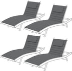Sundale Outdoor Olefin Quilted Lounge Cushion Set of 4, Patio Foldable Chaise by SundaleOutdoor