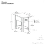 SIMPLIHOME Monroe Narrow Side Table – 14 inch Wide Solid Acacia Wood End Table - Image 3