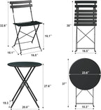 GarveeLife Outdoor Metal Bistro Set, 3-Piece Patio Furniture Set - Image 3