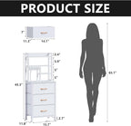 Furnulem Tall Nightstand with LED Lights and 3 Tier Shelves, Night Stand with 3 - Image 3