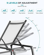Patio Chaise Lounge Chair Set of 4, Foldable Lounge Chair - Image 7