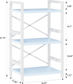 Homeiju Bookshelf, 3 Tier Industrial Bookcase, Metal Small Bookcase, Rustic - Image 3