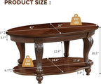 LKTART 42" Vintage Oval Coffee Table - Image 3