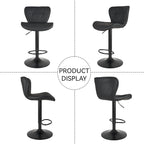 Nalupatio Modern Bar Stools Set of 2, Adjustable Faux Leather Upholstered - Image 5
