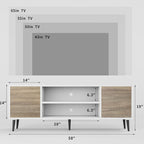 JUMMICO TV Stand for 65 Inch TV, Mid Century Modern TV Stand, Entertainment - Image 4