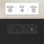 HOOBRO Side Table with Charging Station, Nightstand with 2-Layer Storage Shelves - Image 6