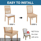 Smiry Waterproof Seat Covers for Dining Room Chairs Set of 6, Stretch Jacquard - Image 5