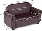 Costzon Kids Couch, 2 in 1 Double Seat Children's Sofa w/Under Seat Storage - Image 3