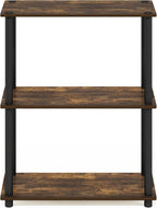 Furinno Turn-N-Tube Storage Shelves, 3-Tier Book Shelf, Corner Shelf, Toolless - Image 6