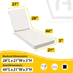 AAAAAcessories Outdoor Chaise Lounge Cushions, Fade-Resistant, Waterproof Patio - Image 5