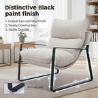 LukeAlon Modern Linen Accent Armchair, Upholstered Soft Living Room Chair - Image 9