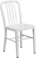 Flash Furniture Commercial Grade White Metal Indoor-Outdoor Chair by FlashFurniture