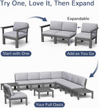 Stoog 6-Piece Modular Outdoor Sectional Sofa Set, All-Weather Patio Furniture - Image 4