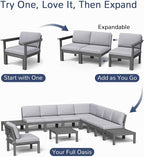 Stoog 11-Piece Patio Furniture Set, All-Weather Outdoor Sectional Sofa Set - Image 4