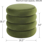 Flouki 19.5" Storage Ottoman Round, Vanity Stools - Image 2